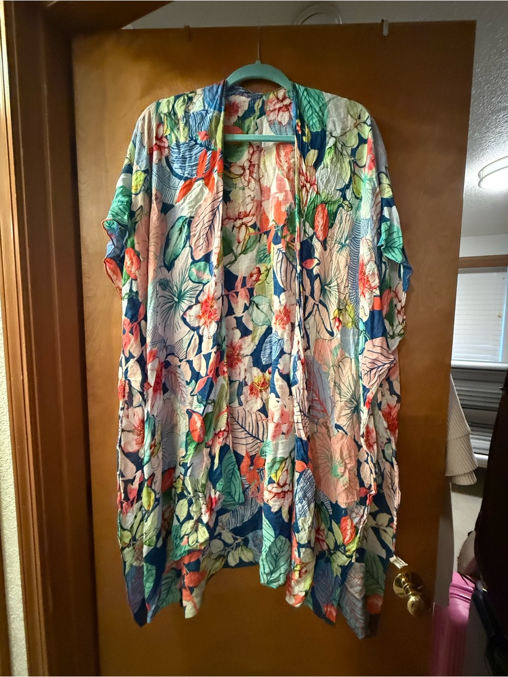 Floral Open-Front Kimono Cardigan - Multicolor